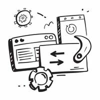 Clean Programming dashboard and version control icon with ample space for text and graphics concept as An iconographic programming dashboard and version control icon design offering ampl vector