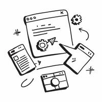 Clean Programming dashboard and code refactoring icon with space for text and graphics concept as An iconographic programming dashboard and code refactoring icon design offering ample sp vector