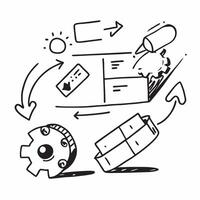 Clean Process improvement icon with space for text and graphics on a blue background concept as A modern process improvement icon design featuring space for both text and graphics on a b vector