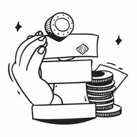 Clean Poker player with a dealer button and a stack of poker chips representing poker gaming with blank space concept as A poker player holding a dealer button and a stack of poker chip vector
