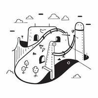 Clean Playground illustration with space for text and graphics concept as An illustrative playground design featuring ample space for both text and graphics perfect for illustrating play Set 2 vector