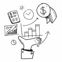 Clean Persona with a financial summary and a growth chart symbolizing economic growth in double exposure with copy space concept as A persona blended with a financial summary and a grow vector