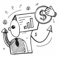 Clean Persona with a financial report and a dollar sign symbolizing financial analysis in double exposure with copy space concept as A persona blended with a financial report and a doll vector