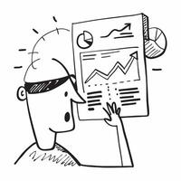Clean Persona with a trend graph and a stock report symbolizing market insights in double exposure with copy space concept as A persona blended with a trend graph and a stock report rep vector