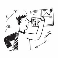 Clean Persona with a line graph and a calculator symbolizing financial evaluation in double exposure with copy space concept as A persona blended with a line graph and a calculator repr vector