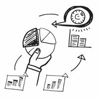 Clean Persona with a growth arrow and a pie chart symbolizing financial performance in double exposure with copy space concept as A persona blended with a growth arrow and a pie chart r vector
