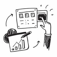 Clean Persona with a bar chart and a calculator symbolizing financial planning in double exposure with copy space concept as A business person blended with a bar chart and a calculator vector