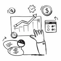 Clean Persona with a bar chart and a digital currency symbol symbolizing modern finance in double exposure with copy space concept as A persona blended with a bar chart and a digital cu vector