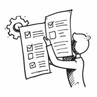 Clean Person and a technical specification sheet symbolizing engineering documentation in double exposure with copy space concept as A person intertwined with a technical specification vector