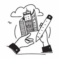Clean Person and an engineering drawing symbolizing technical planning in double exposure with copy space concept as A person blended with an engineering drawing representing technical vector