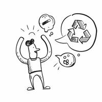 Clean Person and a recycling symbol symbolizing environmental responsibility in double exposure with copy space concept as A person blended with a recycling symbol representing environm vector