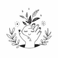 Clean Person and a light bulb symbolizing innovation and eco friendly solutions in double exposure with copy space concept as A person blended with a light bulb representing the fusion vector