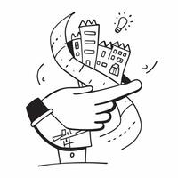 Clean Person and a city map blueprint symbolizing urban planning in double exposure with copy space concept as A person intertwined with a city map blueprint representing urban planning vector