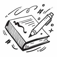 Clean Pen and notebook icon with space for text and graphics on a blue background concept as A modern pen and notebook icon design featuring space for both text and graphics on a blue ba vector