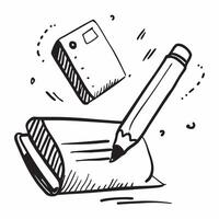 Clean Pencil and notebook icon with copy space for academic ads concept as A sleek pencil and notebook icon with generous copy space suitable for creating eye catching academic advertise vector