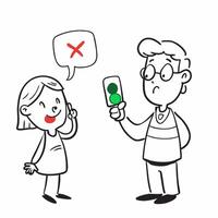 Clean Parent with a green light and a red light icon symbolizing parental dos and donts with ample space for text concept as A parent holding a green light and a red light icon represen vector