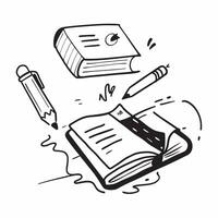 Clean Pen and notebook illustration with copy space for social media posts concept as An illustrative pen and notebook design with copy space tailored for social media posts and digital vector