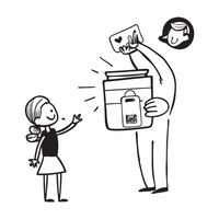 Clean Parent with a gratitude jar and a complaint box symbolizing positivity and negativity with ample space for text concept as A parent holding a gratitude jar and a complaint box rep vector