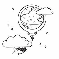 Clean Ozone Layer and Globe concept as Ozone layer encircling a globe with ample space for text representing the global impact of ozone layer protection in Photo Stock Concept vector