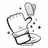 Clean Oven mitt and pot symbol with ample space for text and graphics concept as An iconographic oven mitt and pot design offering ample space for both text and graphics perfect for illu vector