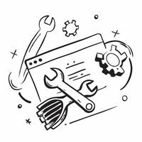 Clean On maintenance symbol with copy space for project planning concept as An artistic rendering of an on maintenance symbol with spacious copy space suitable for project planning goal Set 2 vector