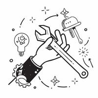 Clean On maintenance illustration with copy space for business reports concept as A visually appealing on maintenance illustration with copy space designed to enhance business reports an Set 2 vector