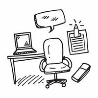 Clean Office chair and desk icon with space for text and icons on a white background concept as A versatile office chair and desk icon featuring space for both text and icons on a clean vector