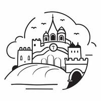 Clean Notre Dame and Seine River concept as Notre Dame with Seine River and ample copy space representing the historic and scenic landmarks of Paris in Photo Stock Concept vector