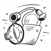 Clean Noise canceling headphones and a focus timer symbolizing concentration and time management with ample space for text concept as Noise canceling headphones and a focus timer repres vector