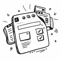 Clean News interface and news update icon with ample space for text and graphics concept as An iconographic news interface and news update icon design offering ample space for both text vector