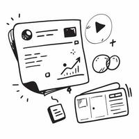 Clean News dashboard and media icon with space for text and graphics on a white background concept as A modern news dashboard and media icon design featuring space for both text and grap Set 2 vector
