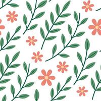 Clean Nature inspired spring garden seamless tile pattern with wildflowers and herbs for natural beauty concept as A seamless pattern featuring wildflowers and herbs for a rustic and nat vector