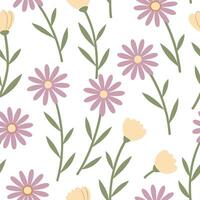 Clean Nature inspired spring flower seamless pattern with wildflowers for rustic home decor concept as Rustic wildflowers arranged in a seamless pattern for a natural earthy spring home vector