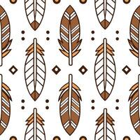 Clean Native American feather and arrow seamless tile pattern with earthy tones and traditional symbols concept as Earthy tones showcase Native American feathers and arrows in seamless t vector