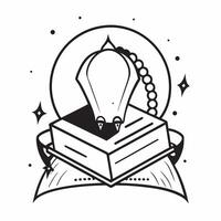 Clean Mosque and prayer beads symbol with copy space for religious guides concept as An artistic rendering of a mosque and prayer beads symbol with spacious copy space suitable for relig vector