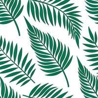 Clean Natural fern and palm fronds seamless tile pattern with tropical vibes for an exotic spring feel concept as Tropical fern and palm fronds in rich green tones create a seamless tile vector