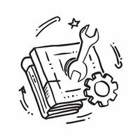 Clean Modern on maintenance icon with copy space for business presentations concept as A modern on maintenance icon design with generous copy space perfect for enhancing business present vector