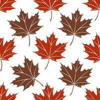 Clean Maple leaf seamless tile pattern with various shades of red and brown for elegant autumn interiors concept as Elegant red and brown maple leaves arranged seamlessly for sophisticat vector
