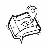 Clean Map icon with copy space on a white background concept as A image of a map icon with ample copy space on a white background perfect for navigation and travel themed visuals vector