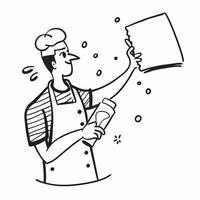 Clean Man with a soda bottle and bubbles representing soda drink advertisement with blank space concept as A man holding a soda bottle and a graphic of bubbles symbolizing a fizzy soda vector