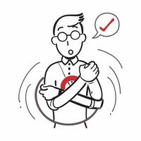 Clean Man with a seatbelt and a red circle with a line through it representing driving dos and donts with ample space for text concept as A man holding a seatbelt and a red circle with vector