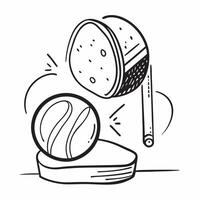 Clean Makeup sponge and foundation icon with space for text and graphics on a pink background concept as A sleek makeup sponge and foundation icon design with ample space for text and gr vector