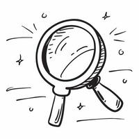 Clean Magnifying glass icon with copy space on a blue background concept as A image of a magnifying glass icon with generous copy space on a blue background ideal for business res vector