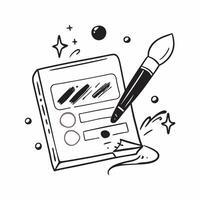 Clean Makeup brush set and eyeshadow palette icon with space for text on a professional background concept as A sleek makeup brush set and eyeshadow palette icon design with ample space vector