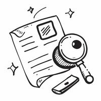 Clean Magnifying glass and job application icon with space for text and graphics on a blue background concept as A modern magnifying glass and job application icon design featuring space vector