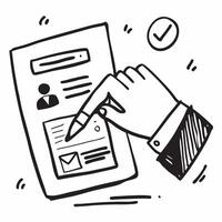 Clean Magnifying glass and resume icon with space for text and icons on a dark background concept as A versatile magnifying glass and resume icon featuring space for both text and icons vector