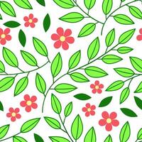Clean Lush garden greenery seamless tile pattern with a variety of leaves vines and fresh blooms for a vibrant feel concept as Lush garden greenery with a mix of leaves vines and fresh b vector