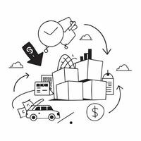 Clean Logistics hub and an investment portfolio symbolizing supply chain investment in double exposure with copy space concept as A logistics hub blended with an investment portfolio re vector