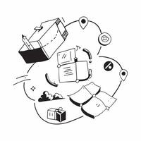 Clean Logistic illustration with space for text and graphics concept as An illustrative logistic design featuring ample space for both text and graphics perfect for illustrating supply c Set 2 vector
