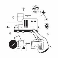 Clean Logistic illustration with copy space for business reports concept as A visually appealing logistic illustration with copy space designed to enhance business reports and presentati Set 2 vector